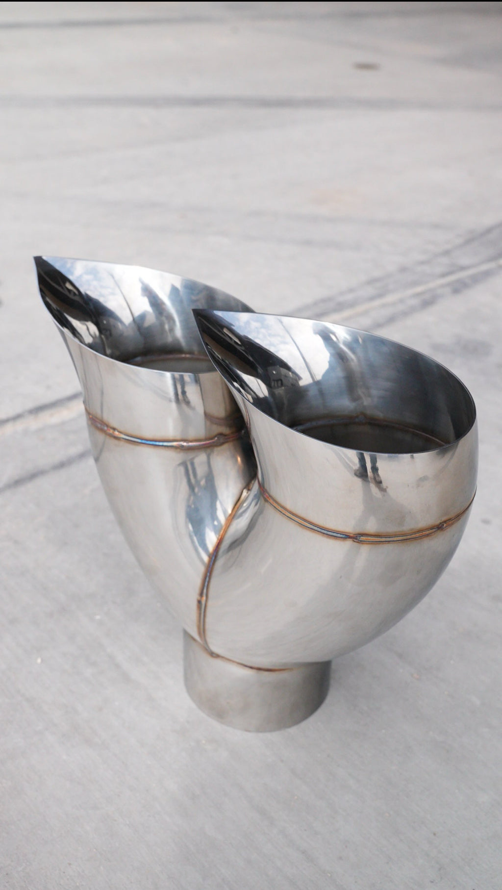 POLISHED TEARDROP 5" to DUAL 7" TIP