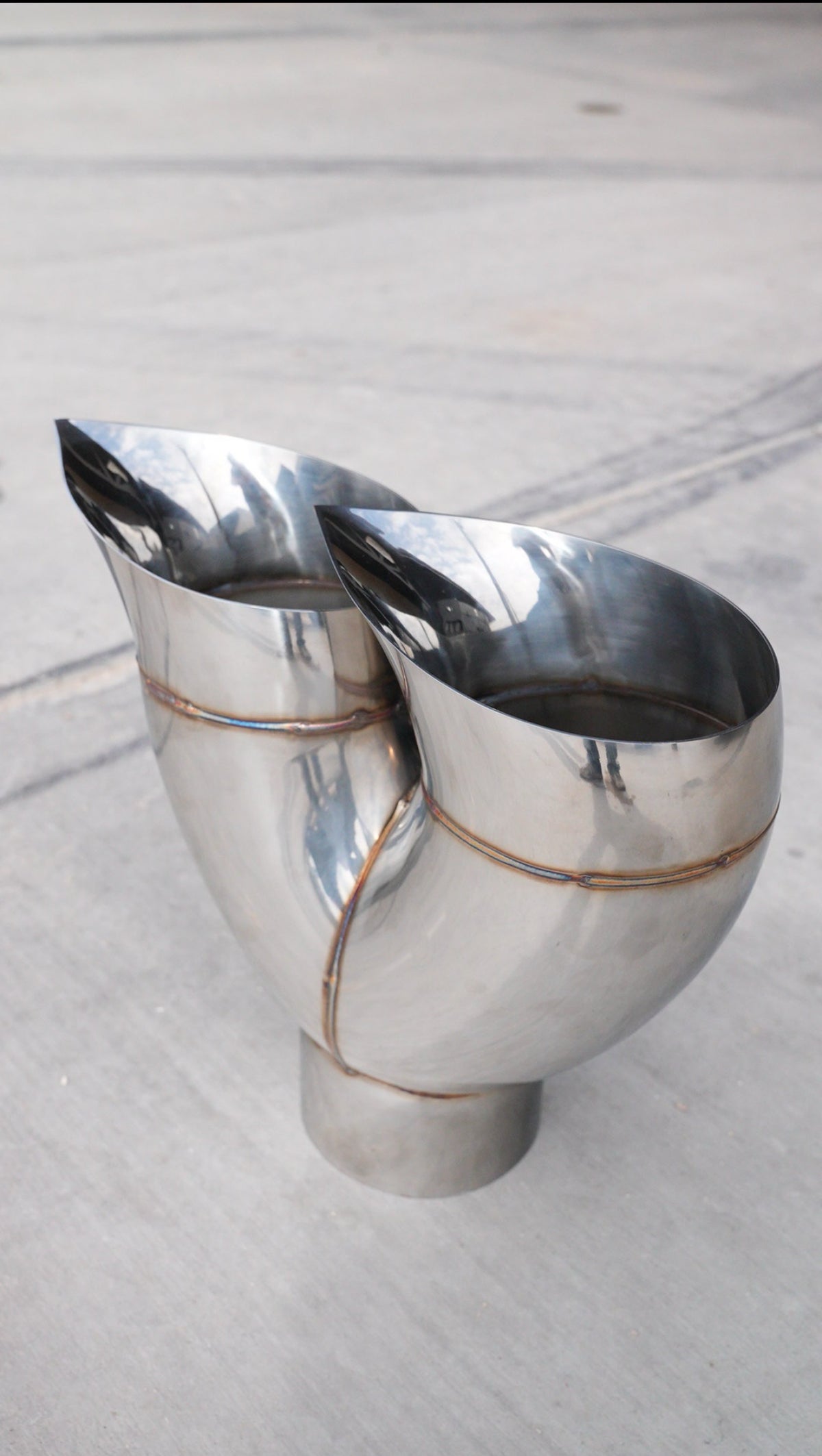 POLISHED TEARDROP 5" to DUAL 7" TIP